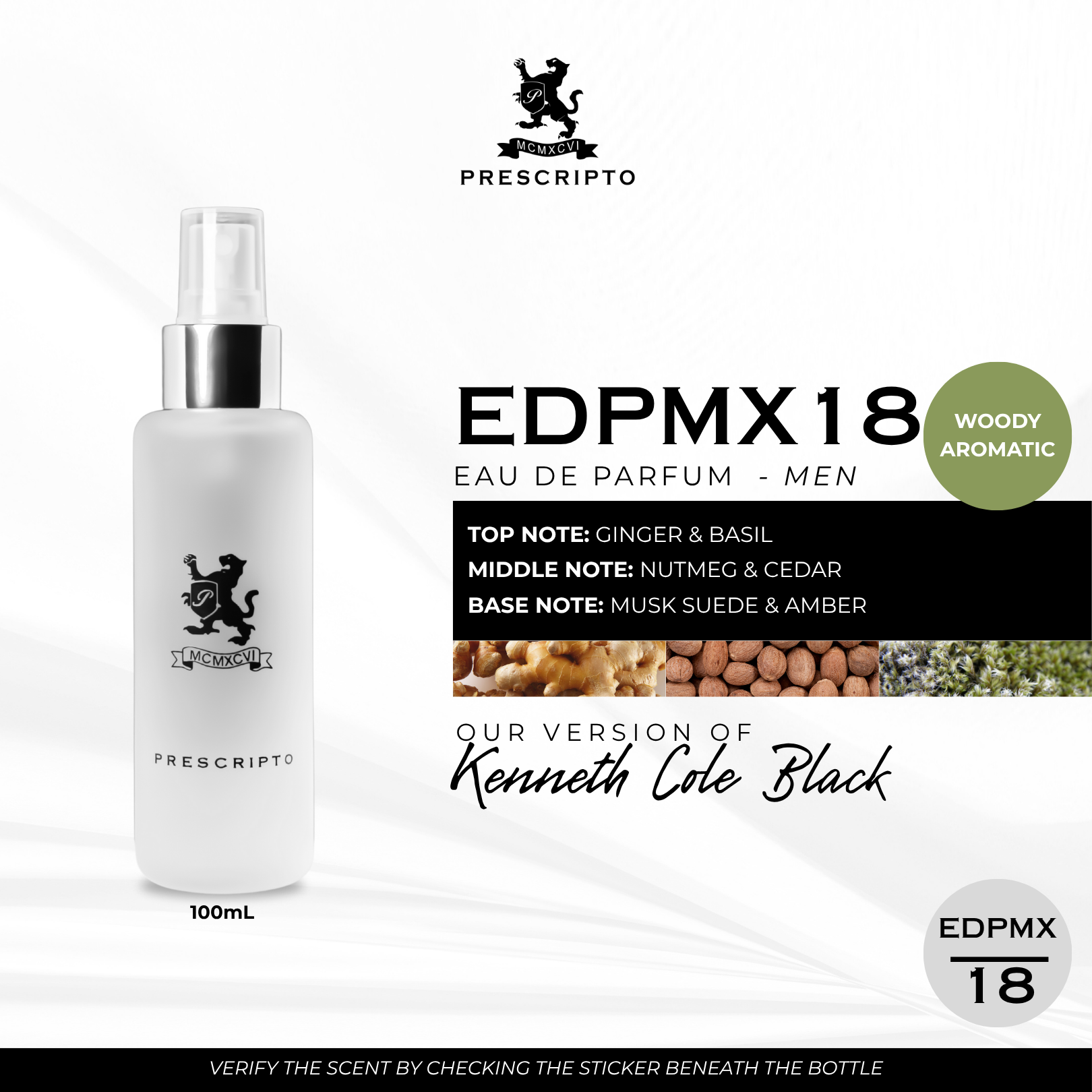 EDP MX18 - OUR VERSION OF K.C. BLACK (KENNETH COLE BLACK FOR MEN) (EDP)