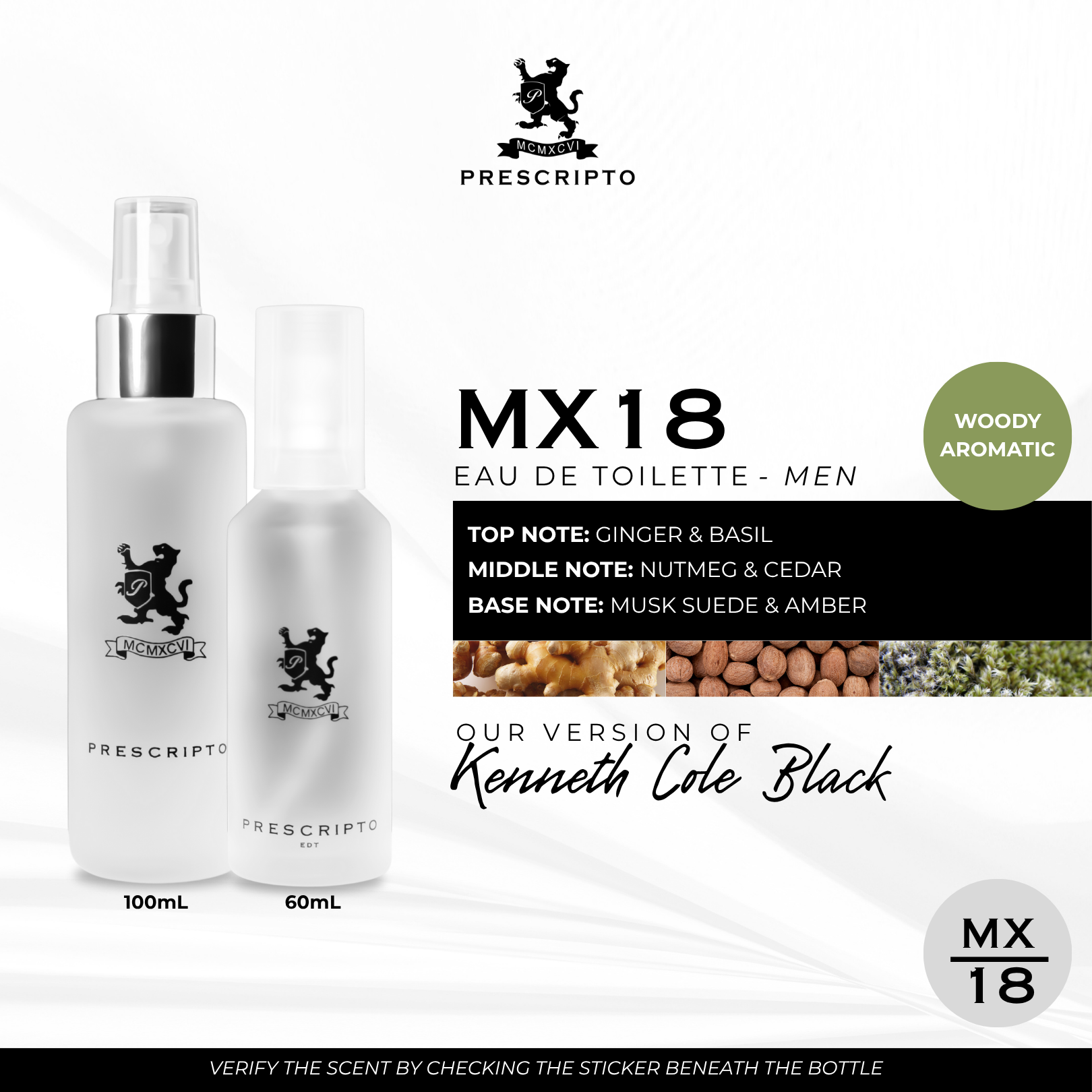 MX18 - OUR VERSION OF K.C. BLACK (KENNETH COLE BLACK FOR MEN)