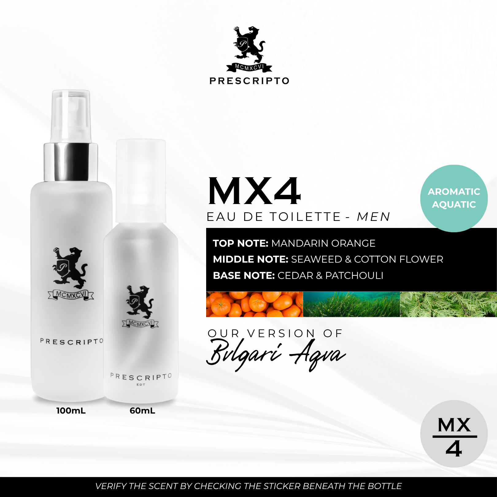 MX4 - OUR VERSION OF BVLGARI AQUA (AQVA POUR HOMME)