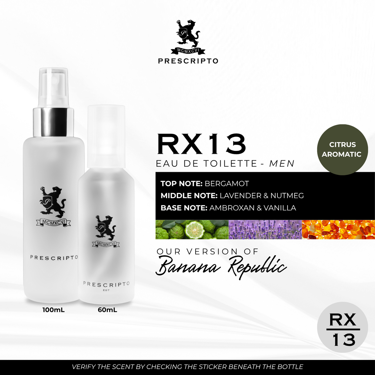 Prescripto Rx Perfume RX13 - OUR VERSION OF BANANA REPUBLIC M – Prescripto Official