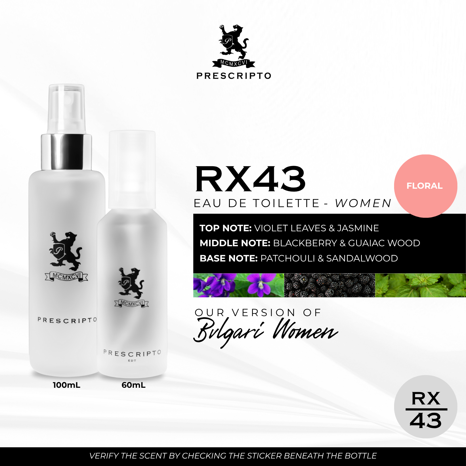 RX43 - OUR VERSION OF BVLGARI WOMEN (ROSE ESSENTIELLE BVLGARI)