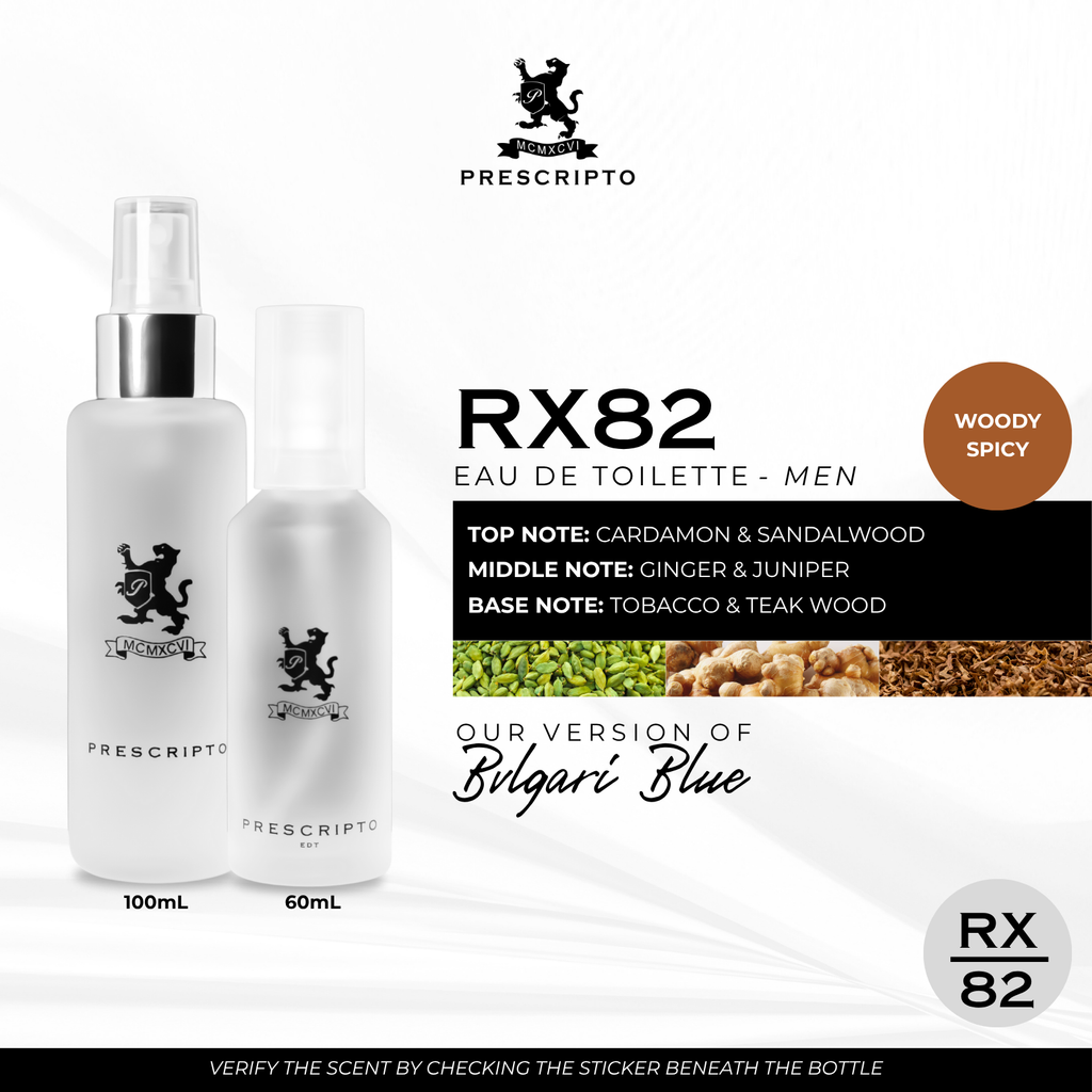 RX82 - OUR VERSION OF BVLGARI BLUE (BLV POUR HOMME)