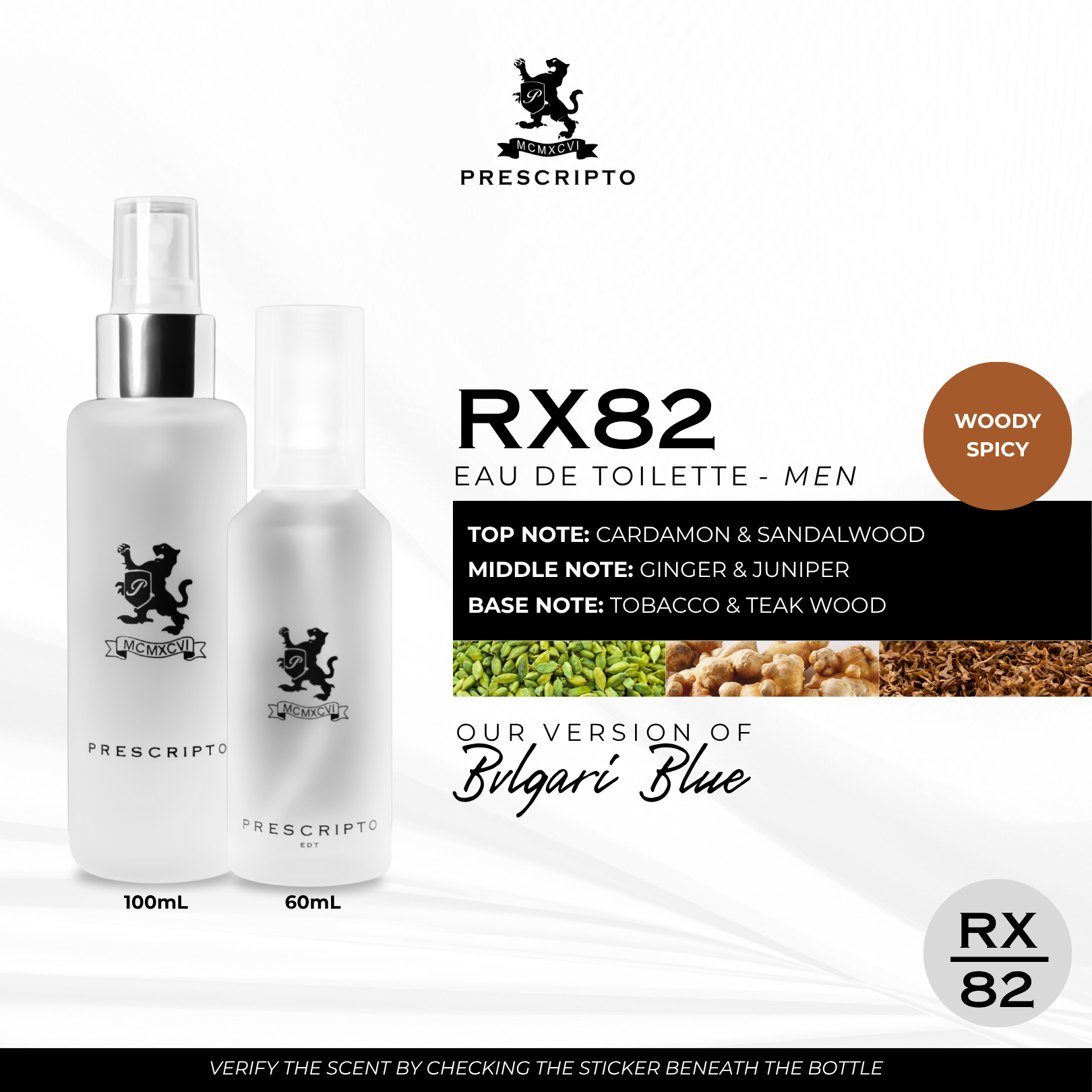 RX82 - OUR VERSION OF BVLGARI BLUE (BLV POUR HOMME)
