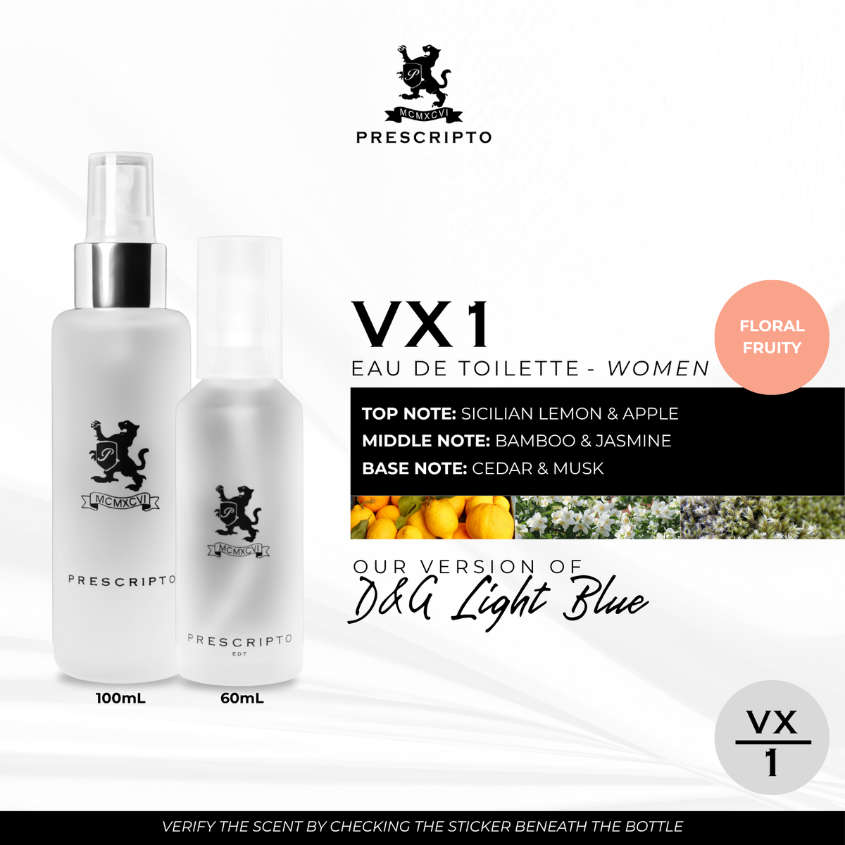 Vx 1 Prescripto Perfume VX1 - OUR VERSION OF LIGHT BLUE – Prescripto Official